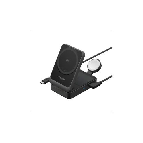 Anker MagGo Qi2 3-in-1 Foldable Charging Station, 15W Wireless Charger for iPhone/AirPods/Apple Watch