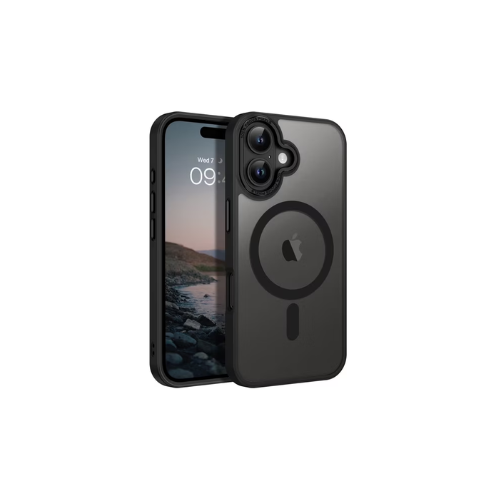 BENTOBEN Case for iPhone 16 Compatible with Mag-Safe, 6.1" Metal Lens Frame Button Frame Hard Tpu Matte Magnetic Anti-Fingerprint Shockproof Protective Cover, Black