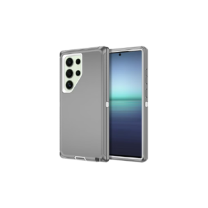 Petocase for Samsung Galaxy S24 Ultra Case,Shockproof Dust/Drop Proof 3-Layer Full Body Protection [Without Screen Protector] Rugged Heavy Duty Case for Galaxy S24 Ultra 6.8",Gray/White