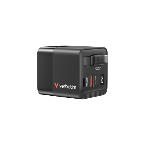 Verbatim GaN Charger 65W Retractable Cable