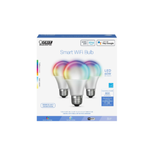 Feit Electric Smart LED 9 Watt (60 Watt Equiv) Color Select White Light Bulb, A19, E26, Dim 3 Pack