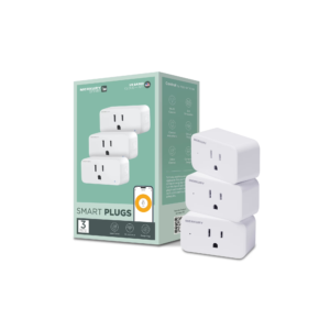 Merkury Smart Wi-Fi Plug - Smart Outlet Compatible with Alexa & Google, White (3-Pack)