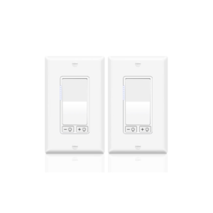 Greencycle 2 Pack Dimmer Switch, No Neutral Wire Required, Single Pole/3-Way, Compatible with Dimmable LED/CFL/Incandescent, UL Listed, White with Wall Plate