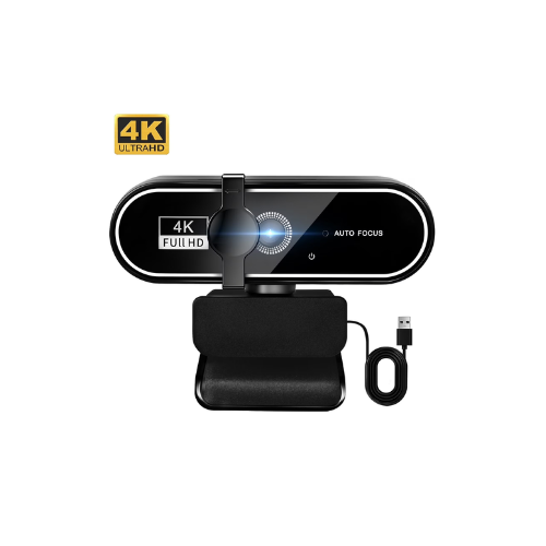 Atzeste Webcam 4K HD USB Autofocus PC Webcam with Dual Mics for PC Laptop Computer Gaming Streaming Webcam
