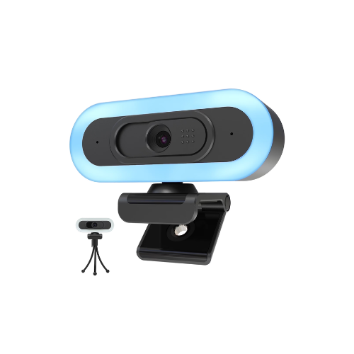 Vizolink 2K/1080P 60fps Gaming Webcam with Autofocus, RGB Fill Light, Dual Microphones for PC, Laptop, Switch, Streaming