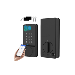 Mutak Smart Door Lock 6-in-1 Keyless Entry Door Lock With Touchscreen Keypad, Weatherproof, Wifi APP Remote Control&Bluetooth, For Home,Apartment,Office and Garages,Black