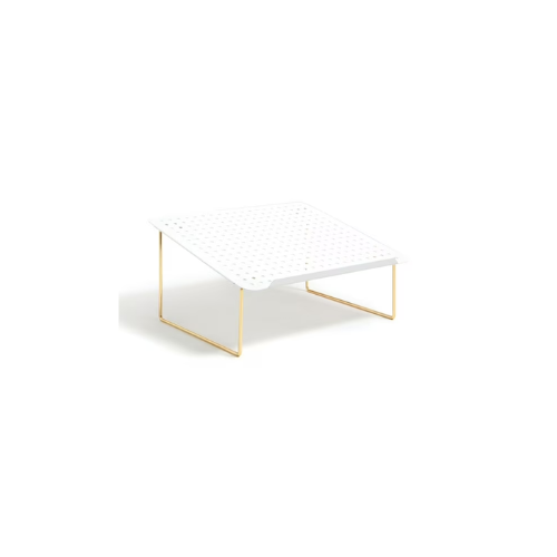 U Brands Perforated Metal Top Laptop Stand, 13 x 11 x 6“, Gold Metal