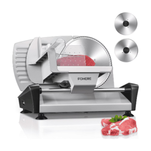 FOHERE Meat Slicer Electric Deli Food Slicer with 7.5" Removable Stainless Steel Blade, Cuts Meat, Cheese, Bread, Silver