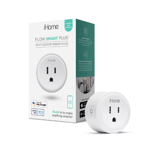 iHome Smart Plug 10A, Works with Alexa & Google Home, App Control, Single Pack, White