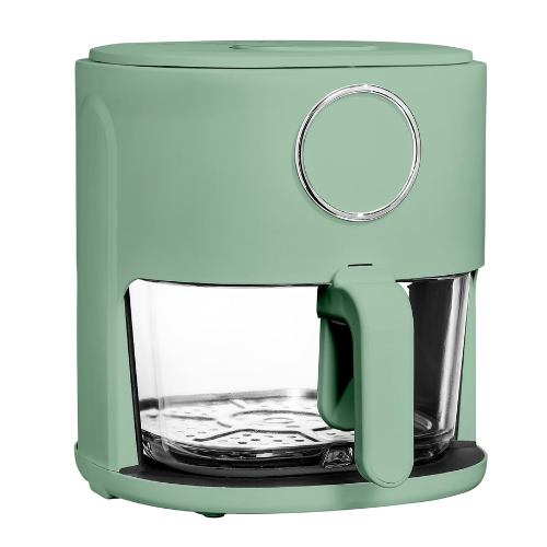 COOK WITH COLOR Air Fryer, 4Qt Glass Air Fryer, Stylish Kitchen Appliance, Green